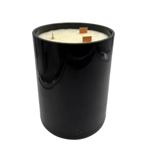 Picture of Ambre doré scented candle in glass container - 100% natural - l'intemporel maxi noir - 1kg - Art & Cires