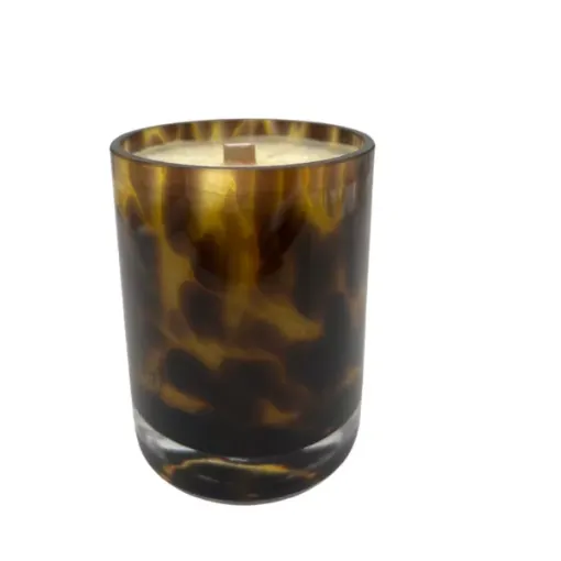 Picture of Ambre doré - scented candle in handcrafted glass container - 100% natural - leopard - 190g - Art & Cires