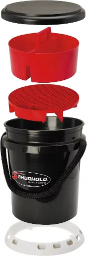 Picture of 5 Gallon black bucket kit incl. bucket, caddy, grate, seat and base - Shurhold