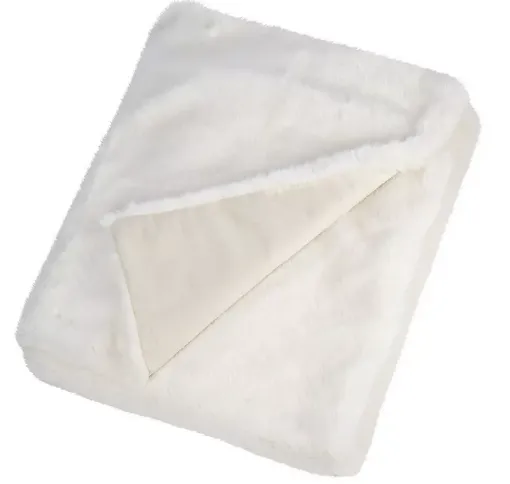 Picture of Faux fur throw - White - 140x180cm - Maison Prélonge