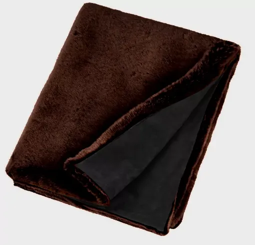 Picture of Faux fur throw - Chocolate - 140x180cm - Maison Prélonge