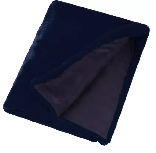 Picture of Faux fur throw - Navy blue - 140x180cm - Maison Prélonge