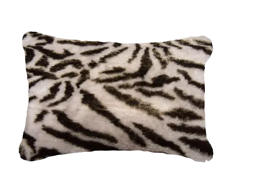 Picture of Faux fur cushion cover - White tiger - 30x50cm - Maison Prélonge