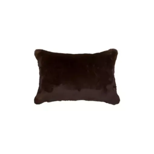 Picture of Faux fur cushion cover - Chocolate - 30x50cm - Maison Prélonge