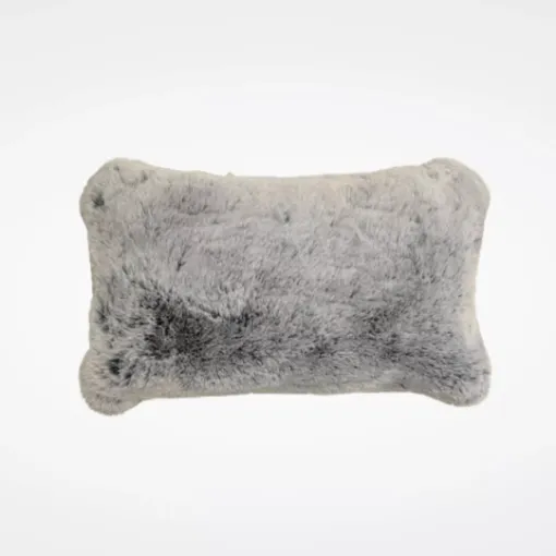 Picture of Faux fur cushion cover - Frozen black - 30x50cm - Maison Prélonge