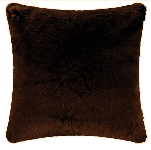 Picture of Faux fur cushion cover - Chocolate - 45x45cm - Maison Prélonge