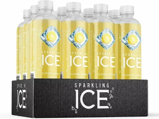 Picture of Sparkling Ice water with antioxidants and vitamins - No sugar - Cloudy Lemon Flavour - 500ml x 12)