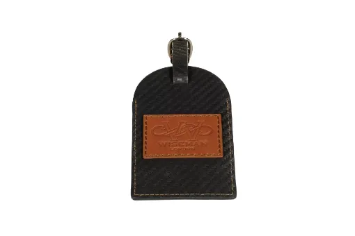 Picture of Carbon Leather Luggage tag - Brown - Wiseman Cases