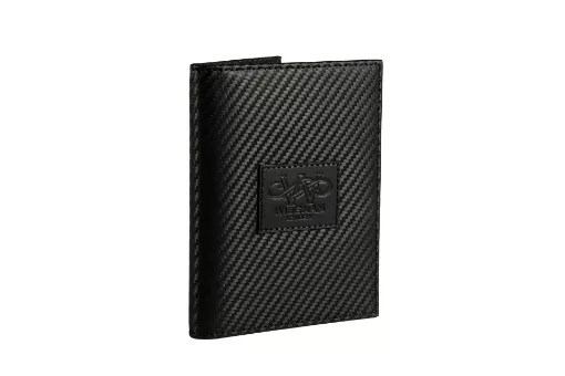 Picture of Carbon Leather Passport holder - Black - Wiseman Cases