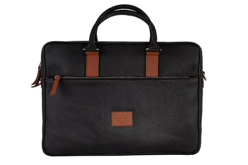 Picture of Carbon leather laptop bag - Brown