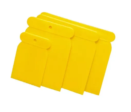 Picture of Set 4 plastic flexible japanese spatles - Yellow - 4 units - Nespoli Group