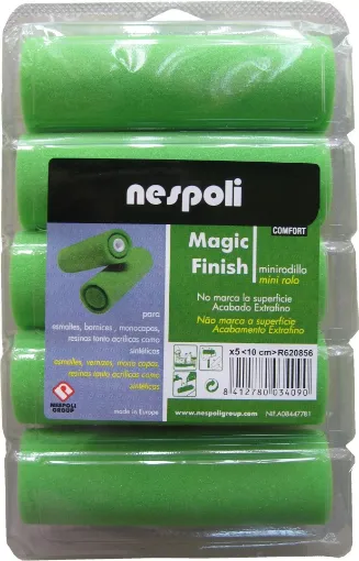 Picture of Magicfinish green foam minirodillo spare - Green - 11cm - 5 units - Nespoli Group