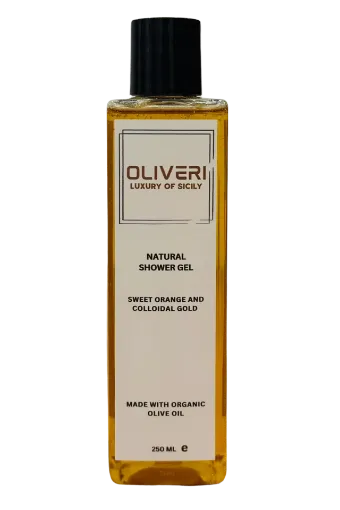 Picture of Natural Shower Gel - Sweet Orange and Colloidal Gold - 250ml - Box of 10 - Oliveri Luxury of Sicily