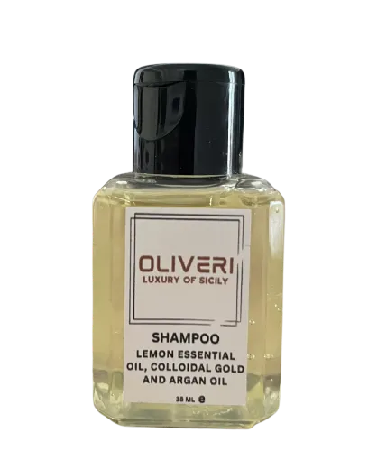 Picture of Natural Vegan Shampoo - Colloidal Gold & Argan Oil & Lemon Essential Oil - 38ml - Box of 10 - Oliveri Luxury of Sicily