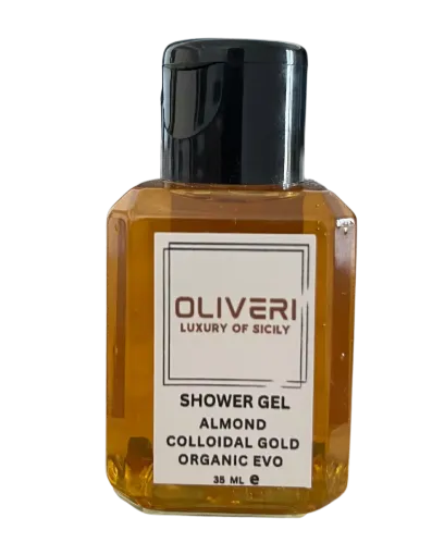 Picture of Natural Shower Gel - Almon and Colloidal Gold - 38ml - Box of 10 - Oliveri Luxury of Sicily