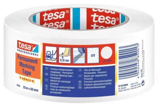 Picture of PVC permanent marking tape - White - 50mmx33m - Tesa