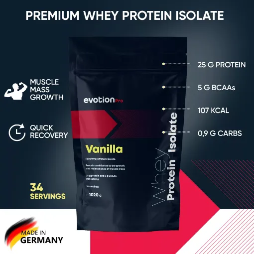 Picture of Whey Protein Isolate Vanilla flavor 1020 g Evotion Pro