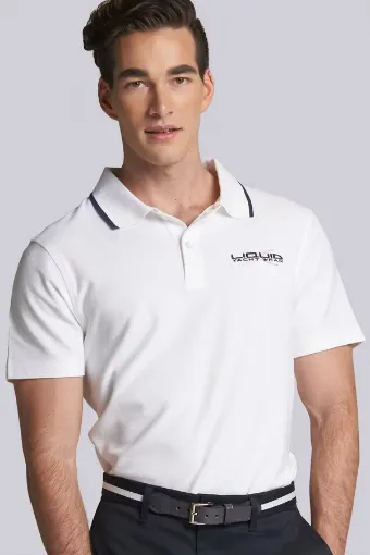 Picture of Mens Liquid's Cool Max Polo with Tipping - Navy - L - Boat Bum