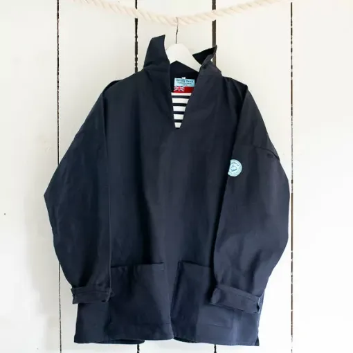 Picture of Arthur Beale Open Neck Sailors' Smock - Navy - XS - Arthur Beale