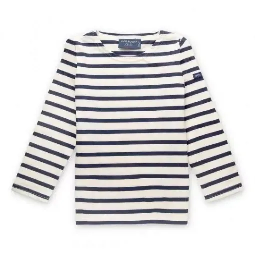 Picture of Saint James Minquiers Moderne Childrens Breton Top - Ecru/Marine - 8 Years - Saint James