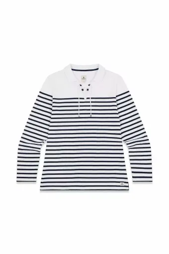 Picture of Mousqueton Arradon-P Longsleeve T-shirt - Blanc/Marine - XL - Mousqueton