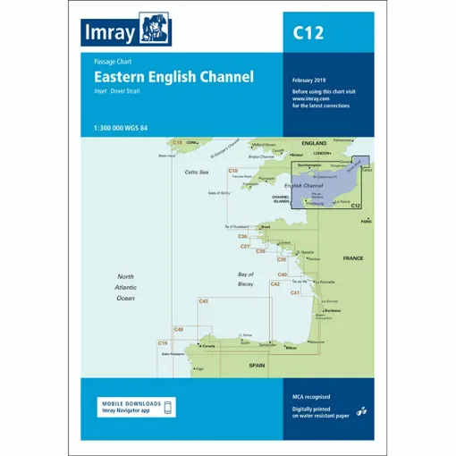 Picture of Imray Chart C12 Eastern English Channel Passage Chart Scale 1:300 000 WGS 84