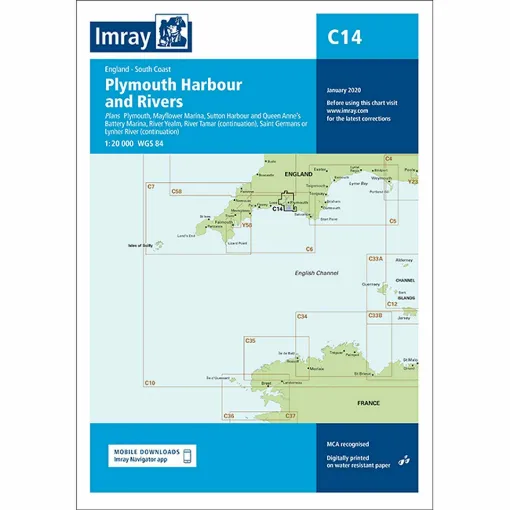 Picture of Imray Chart C14 Plymouth Harbour and Rivers scale 1: 20 000 WGS 84