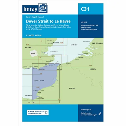 Picture of Imray Chart C31 Dover Strait to Le Havre Scale 1:200 000 WGS84