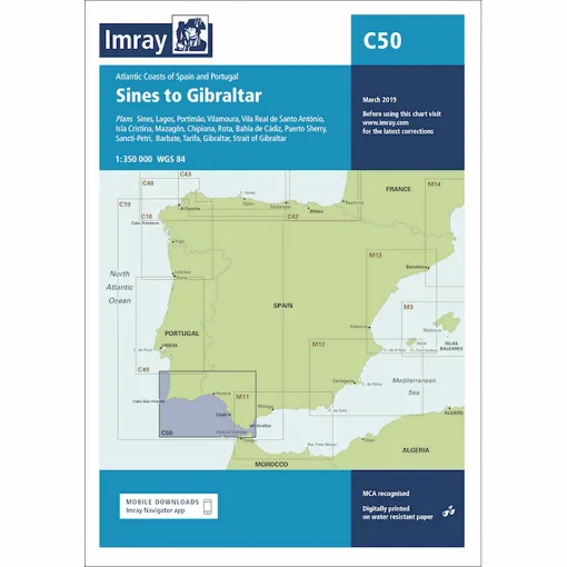 Picture of Imray Chart C50 Sines to Gibraltar Scale 1:350 000 WGS84