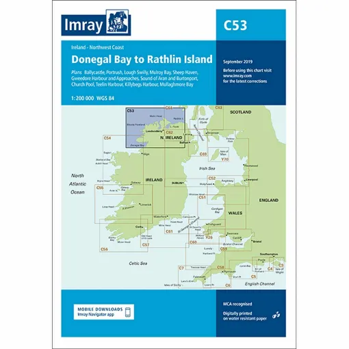 Picture of Imray Chart C53 Donegal Bay to Rathlin Island Scale 1:200 000 WGS 84