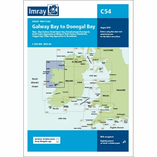 Picture of Imray Chart C54 Galway Bay to Donegal Bay Scale 1:200 000 WGS84