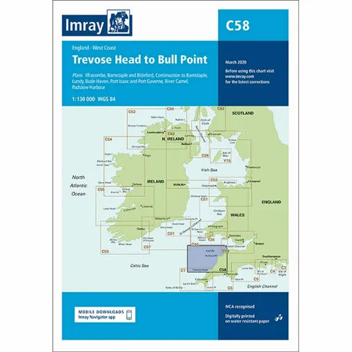 Picture of Imray Chart C58 Trevose Head to Bull Point Scale 1:130 000 WGS84