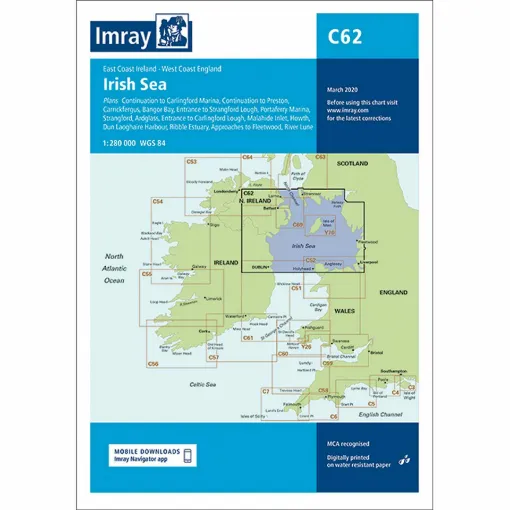 Picture of Imray Chart C62 Irish Sea Scale 1:280 000 WGS84