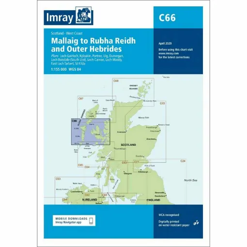 Picture of Imray Chart C66 Mallaig to Rudha Reidh and Outer Hebrides