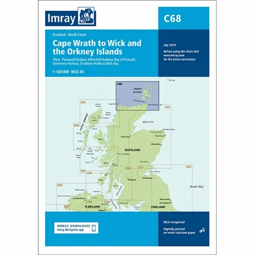 Picture of Imray Chart C68 Cape Wrath to Wick and the Orkney Islands Scale 1:160 000 WGS84