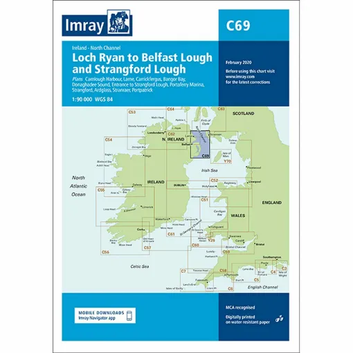 Picture of Imray Chart C69 Loch Ryan to Belfast Lough and Strangford Lough Scale 1:90 000 WGS84