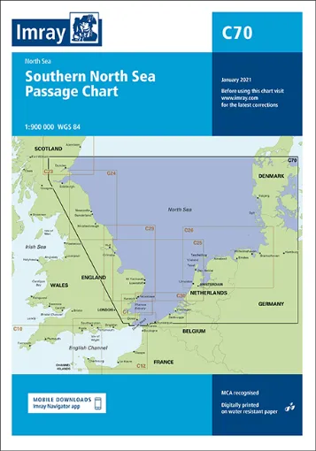 Picture of Imray Chart C70 Southern North Sea Passage Chart Scale 1:900 000 WGS84