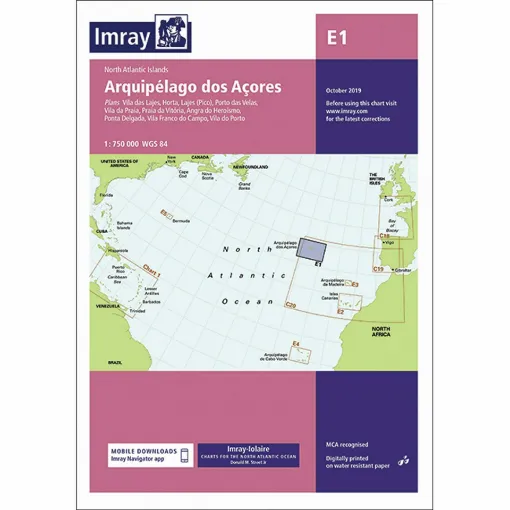 Picture of Imray Chart E1 Azores Archipeligo Scale 1:750 000 WGS84