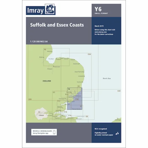 Picture of Imray Y6 Suffolk and Essex Coasts Scale 1:120 000 WGS84