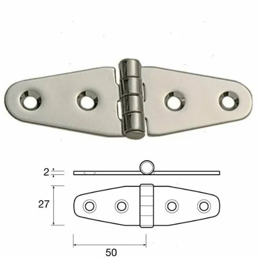 Picture of Small double-wing steel hinge