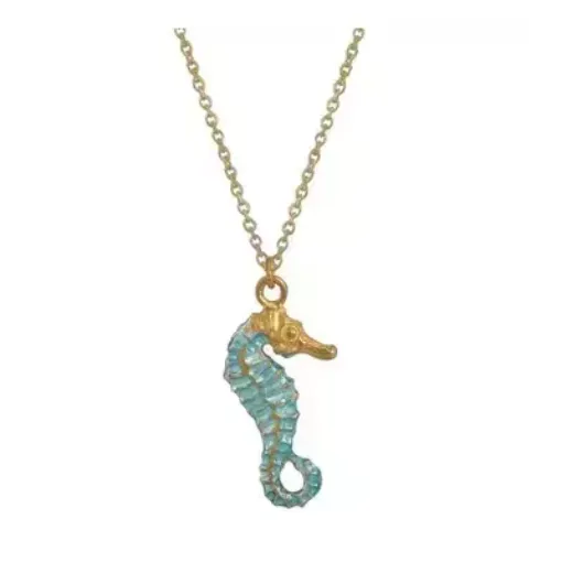 Picture of Silver seahorse necklace gold - Nauticalgifts