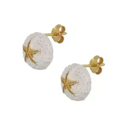 Picture of Silver earrings with gold plated sea urchins - Nauticalgifts