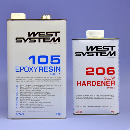 Picture of Slow epoxy kit 105/206B - 6kg - For longer curing times - Low viscosity - West System