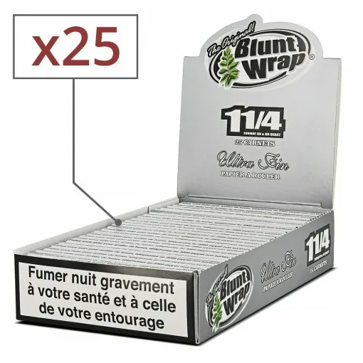 Picture of Short Rolling Papers 1.25 Blunt Wrap Silver x25