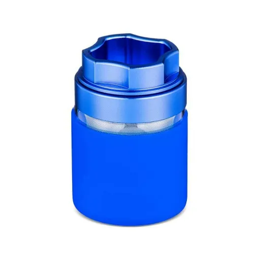 Picture of Grinder Glass Metal And Silicone 4 Parts Blue - Smoking