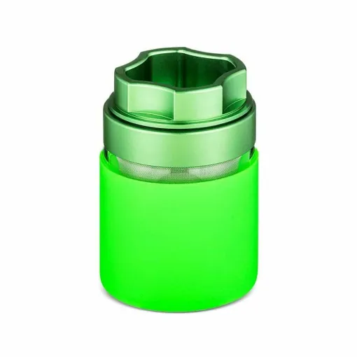 Picture of Grinder Glass Metal And Silicone 4 Parts Neon Green - Smoking