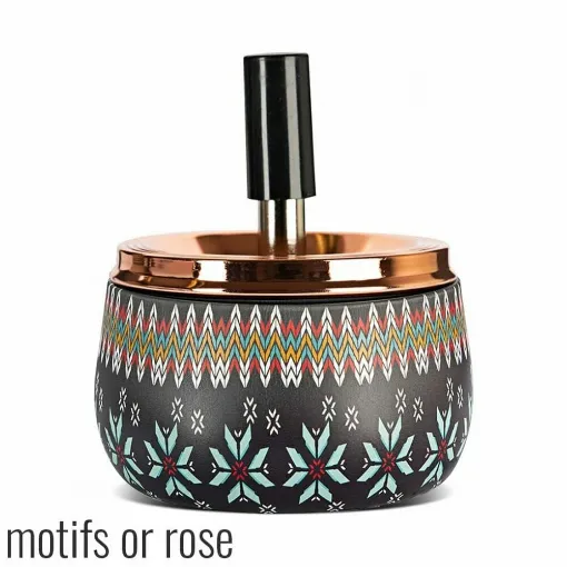 Picture of Rose Gold Pattern Push Metal Ashtray - Smoking