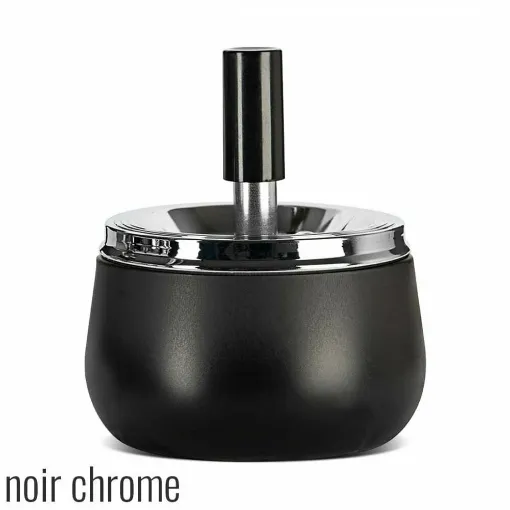 Picture of Black Chrome Push Metal Ashtray - Smoking