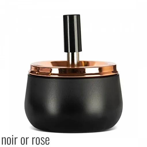 Picture of Black Rose Gold Push Metal Ashtray - Smoking