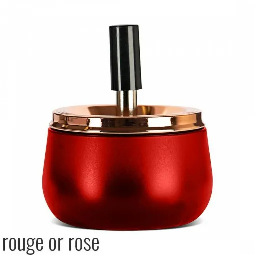 Picture of Red Rose Gold Push Metal Ashtray - Smoking